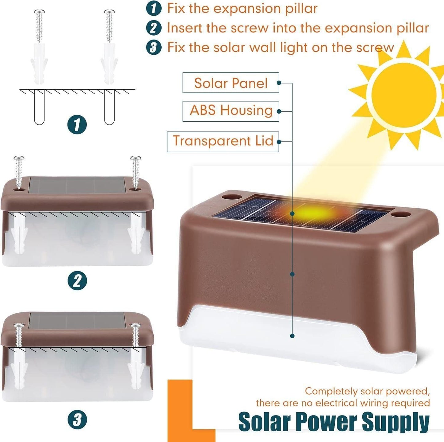 Solar Deck Lights Outdoor Combo ( Pack of 4)