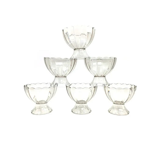 Glass Dessert Bowl Set – 6 Pcs